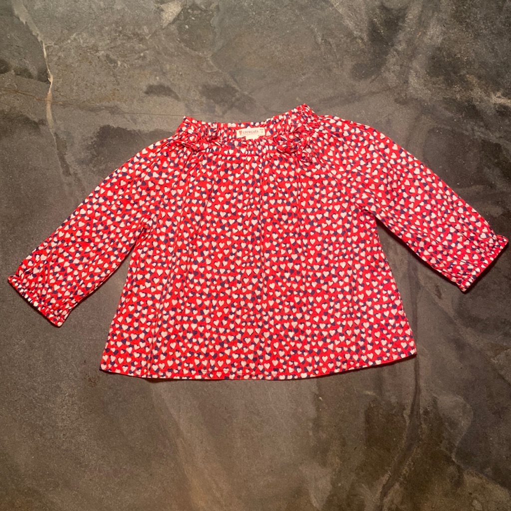 Crewcuts Toddler Girl Heart Blouse Size 3 Euc